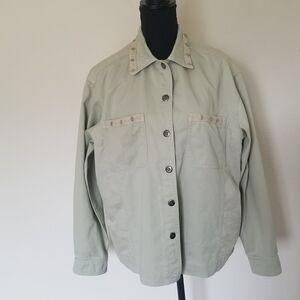 Vintage Y2K Susan Bristol Casuals 100% cotton mint green twill jacket M